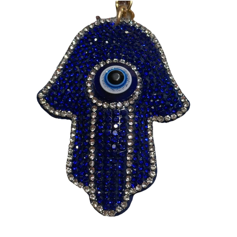 Brand New Keychain "Evil Eye" Royal Blue With Gold Colored Hardware